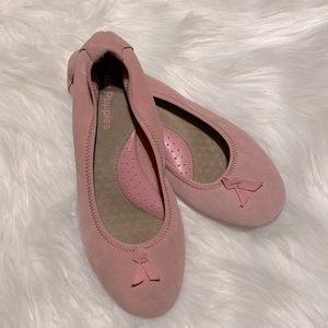 pink ballet shoes in suede 🥰